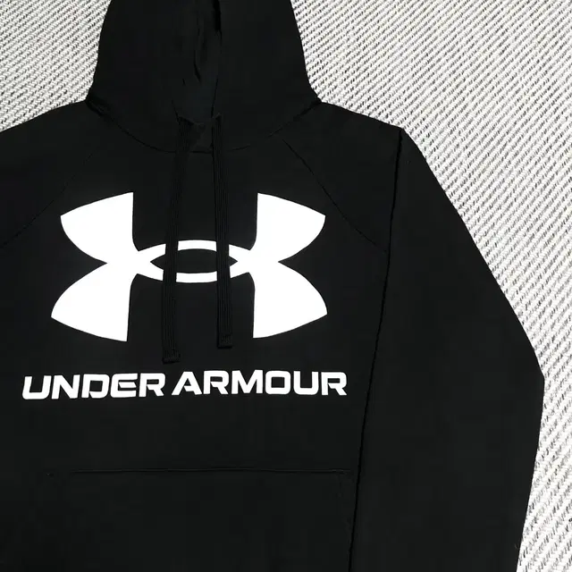 [ S ] Underarmour 언더아머 빅로고 블랙 면 후드티