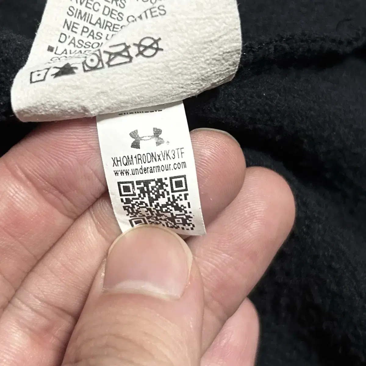 [ S ] Underarmour 언더아머 빅로고 블랙 면 후드티