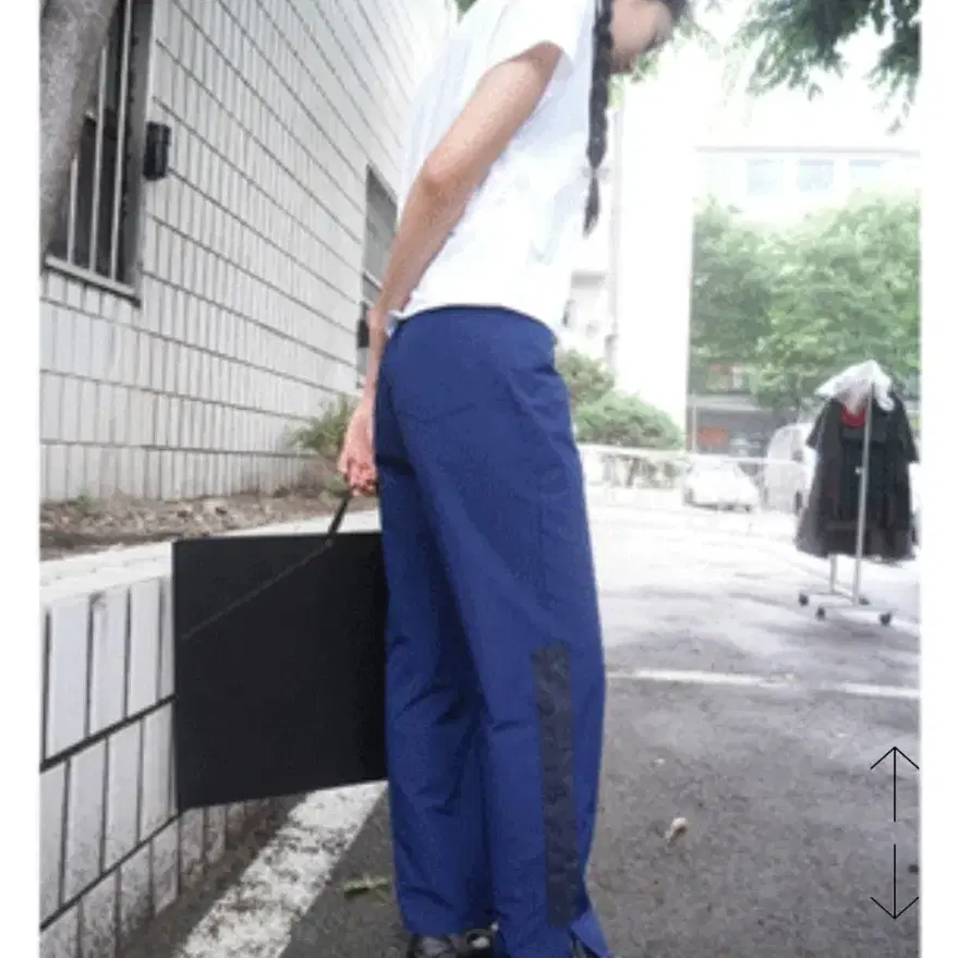 애프터먼데이 velcro block mix slit pants