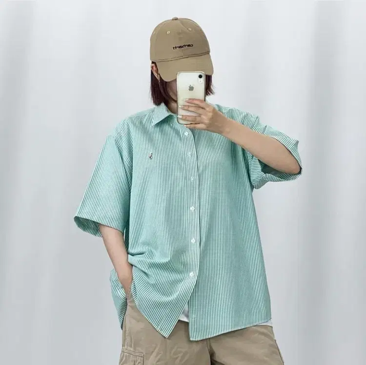 [XL]Polo Green Stripe Short Sleeve Shirt CH5764