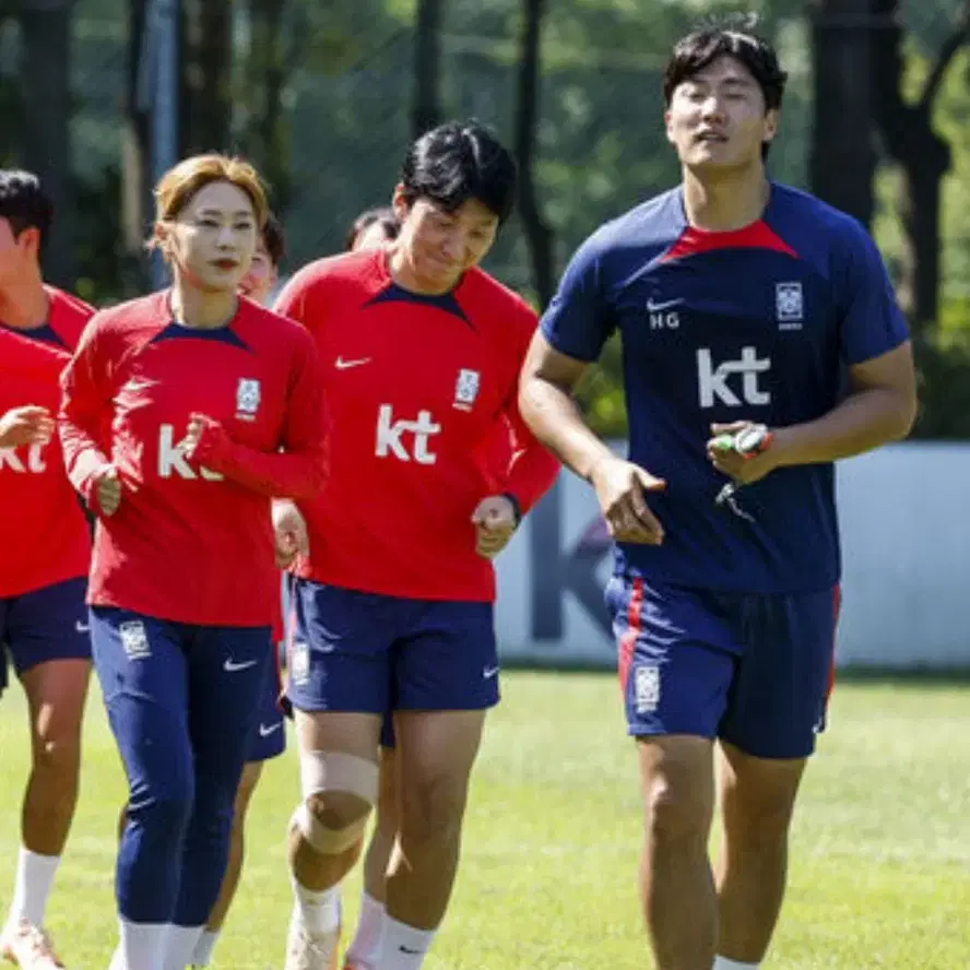 XL 여자 축구 국가대표 남성 코치 트레이닝 세트 새상품