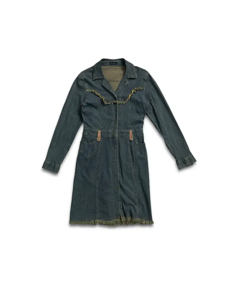 vintage frayed edge denim trench coat