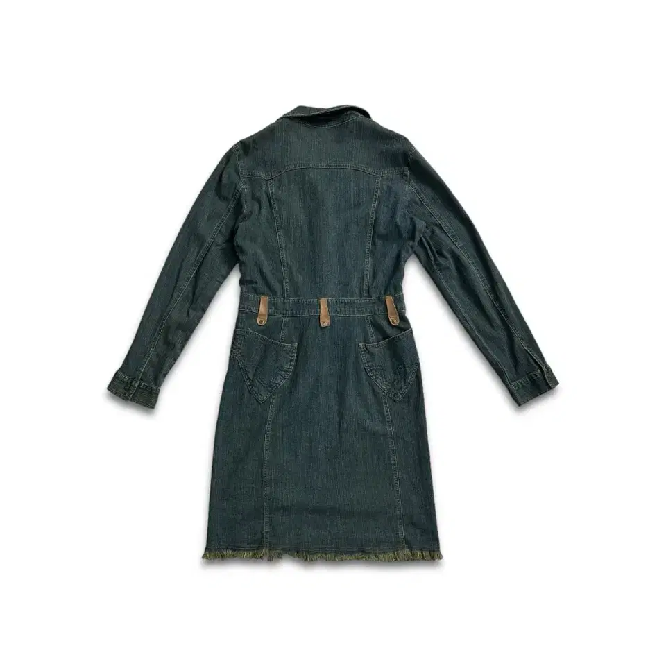 vintage frayed edge denim trench coat