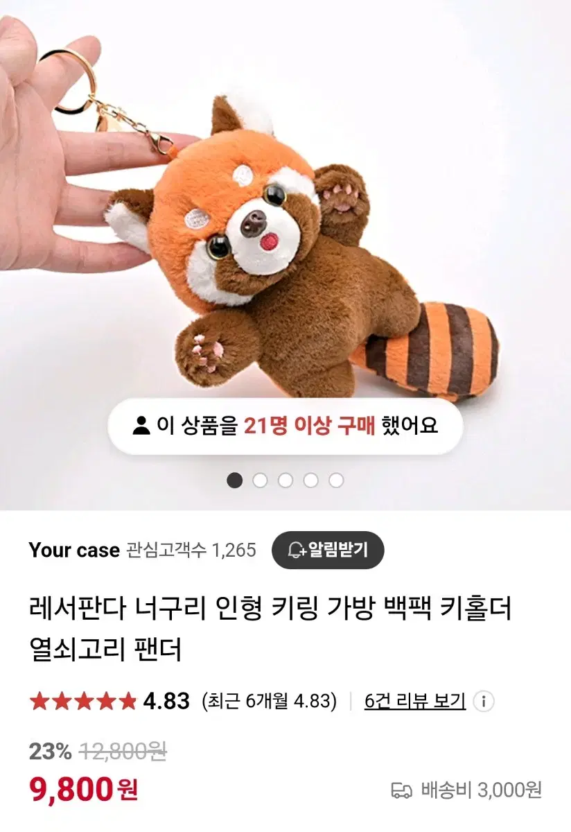 레서판다 너구리 인형 키링