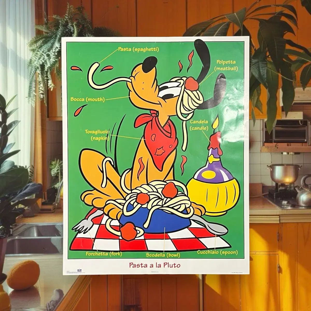 USA Disney "PASTA A LA PLUTO" Poster