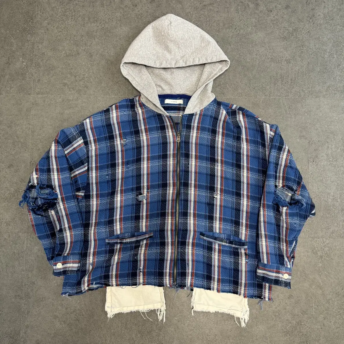 Jieda Damage Flannel hoodie