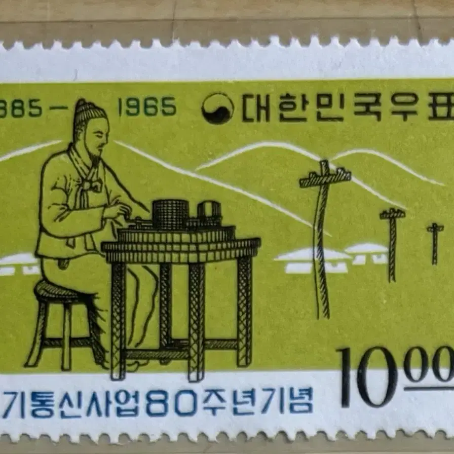 전기통신사업80주년, 2종, 전기통신80년, 단편우표