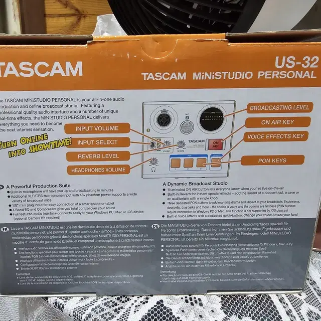 인터넷방송 TASCAM 미니스튜디오 퍼소날 US-32 오디오 인터페이스