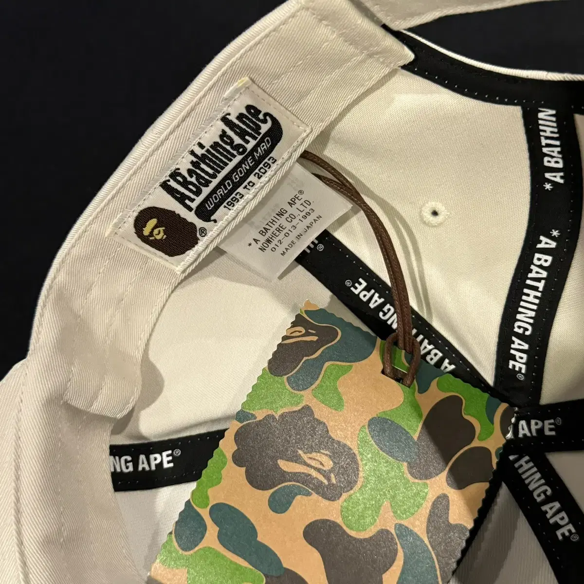 (635) BAPE X Barbour 콜라보 자수 로고 볼캡 캡클립증정