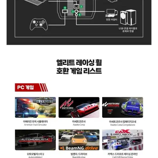 겜맥 엘리트 포스 피드백 레이싱휠 팝니다