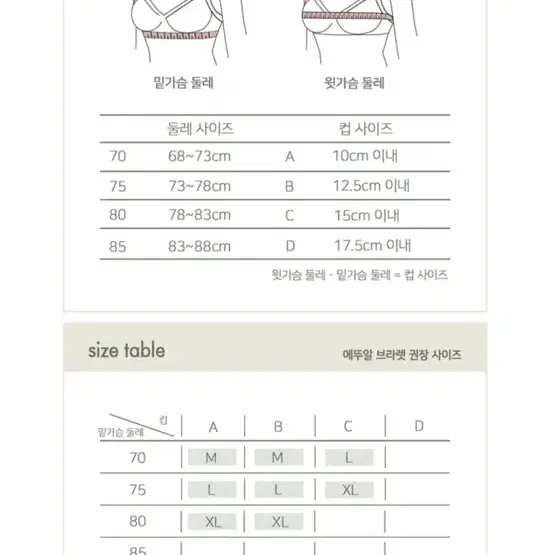 오끌레르 에뚜알 브라렛 xl 새상품 시착만했어요 80a 80b 75c추천