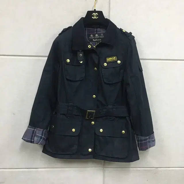 바버 barbour  정품 블랙 레이디 인터내셔날 벨트자켓 66