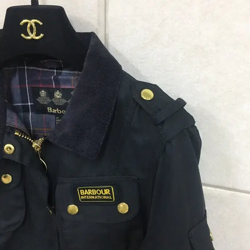 바버 barbour  정품 블랙 레이디 인터내셔날 벨트자켓 66