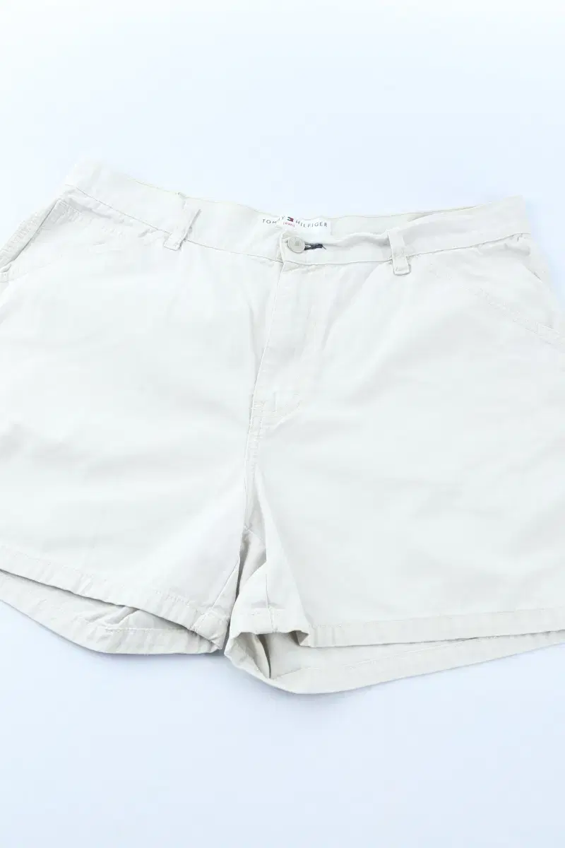 (L) Tommy Hilfiger Vahn Pants Light Beige Cotton Old School-103E