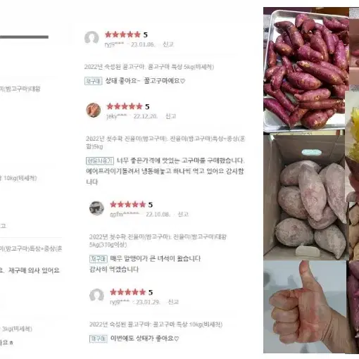 할인) 해남 햇  꿀 고구마 5kg 21,900 다이어트 고양이간식