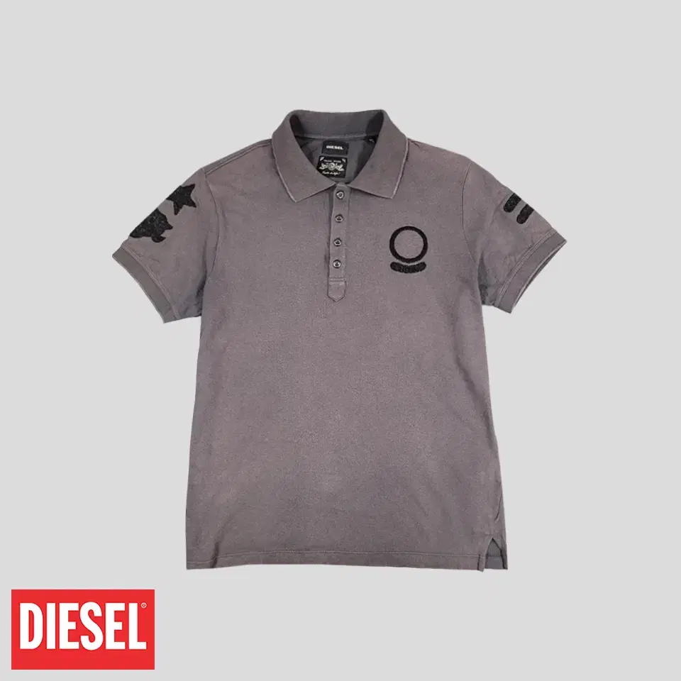 DIESEL Diesel Pigment Dark Purple Black Round Star Patch Logo Y2K Cotton