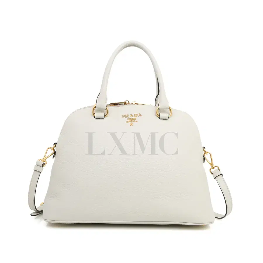 Prada Dino Boston White Tote Shoulder Bag