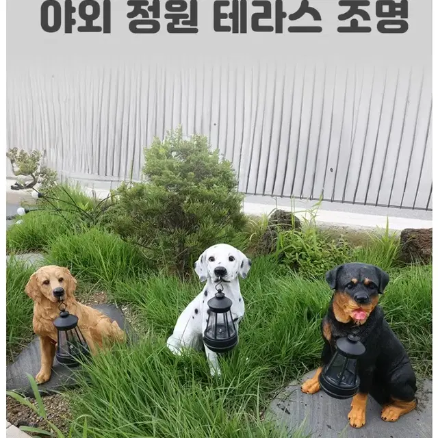 태양광 야외 캐릭터 무드 정원등 로트와일러, 래브라도,달마시안,마더앤미니