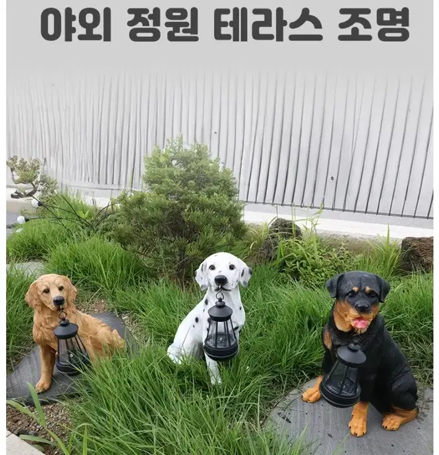 태양광 야외 캐릭터 무드 정원등 로트와일러, 래브라도,달마시안,마더앤미니