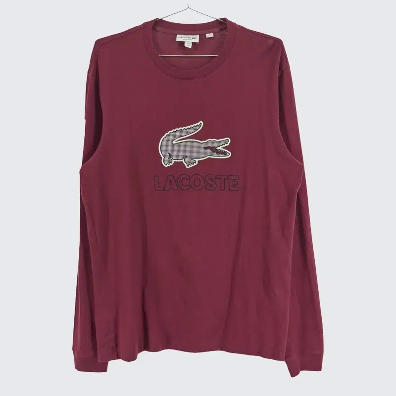 [Lacoste] Cotton Crocodile Long-sleeved T-shirt for Men 100 A24695