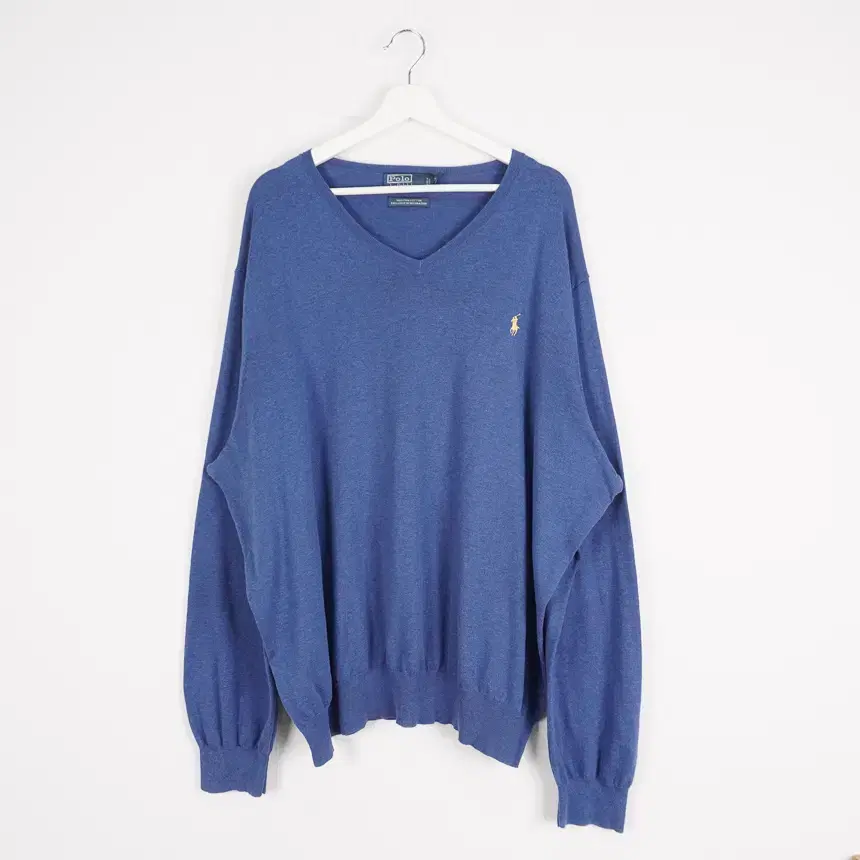 Polo Basic Logo V-Neck bloo Overfit Knit VIZ0925