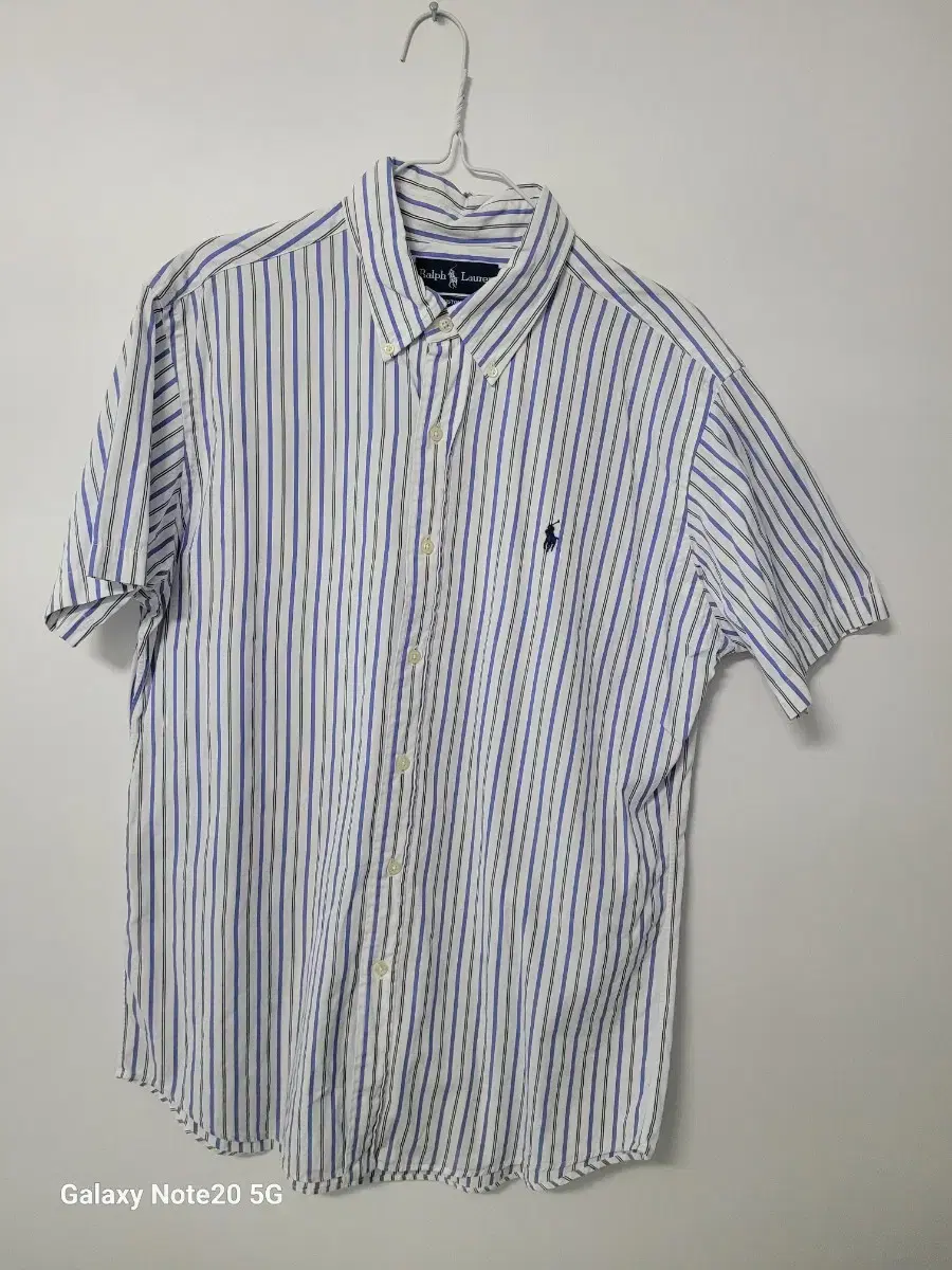 Men's Ralph Lauren Custom Fit Vahn-Length Stripe Shirt (105)