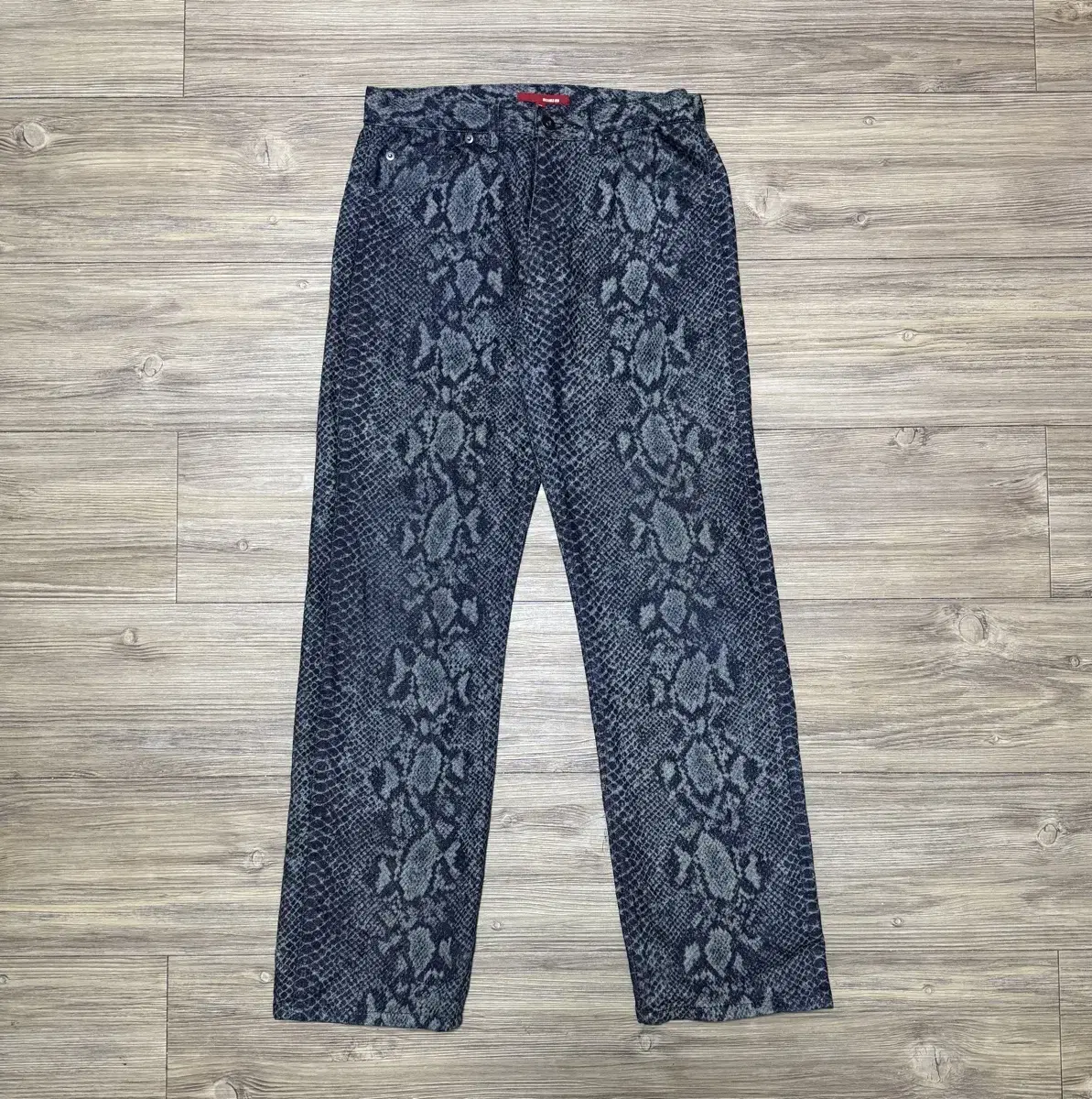 Selvedge Denim Pants in Vintage Python Pattern