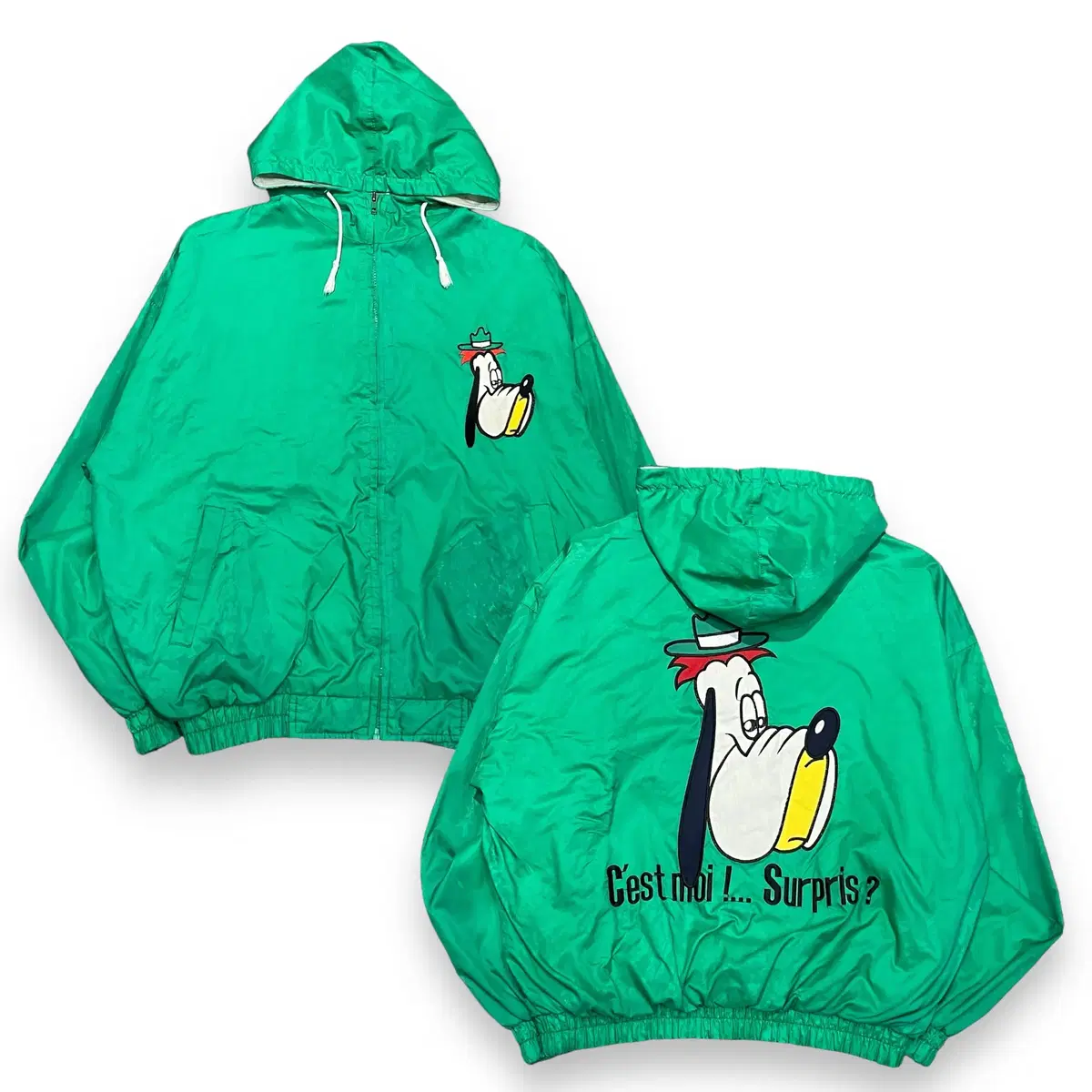 Goofy Embroidered Hooded Windbreaker