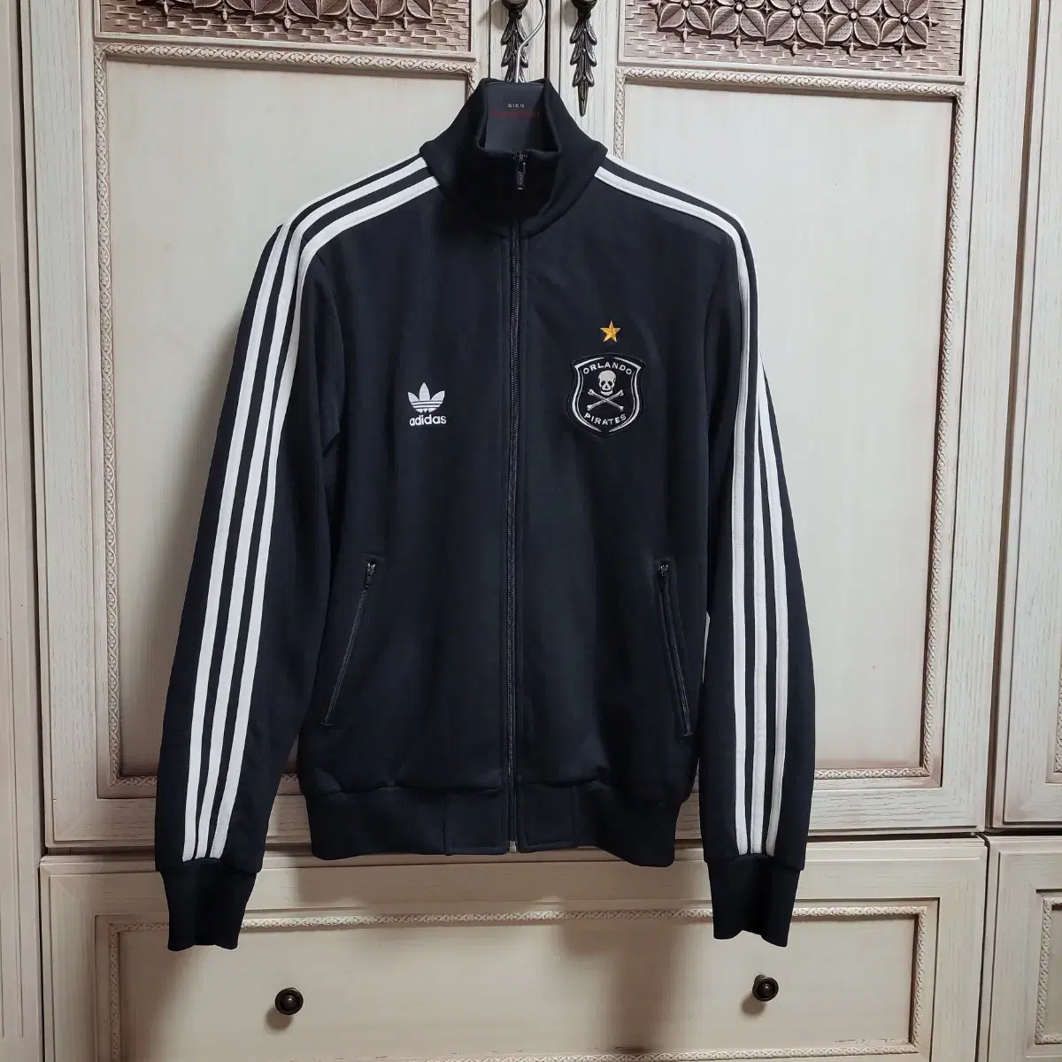 Adidas Orlando Skull Europa Firebird Jersey Track Top Jacket Black 95 M