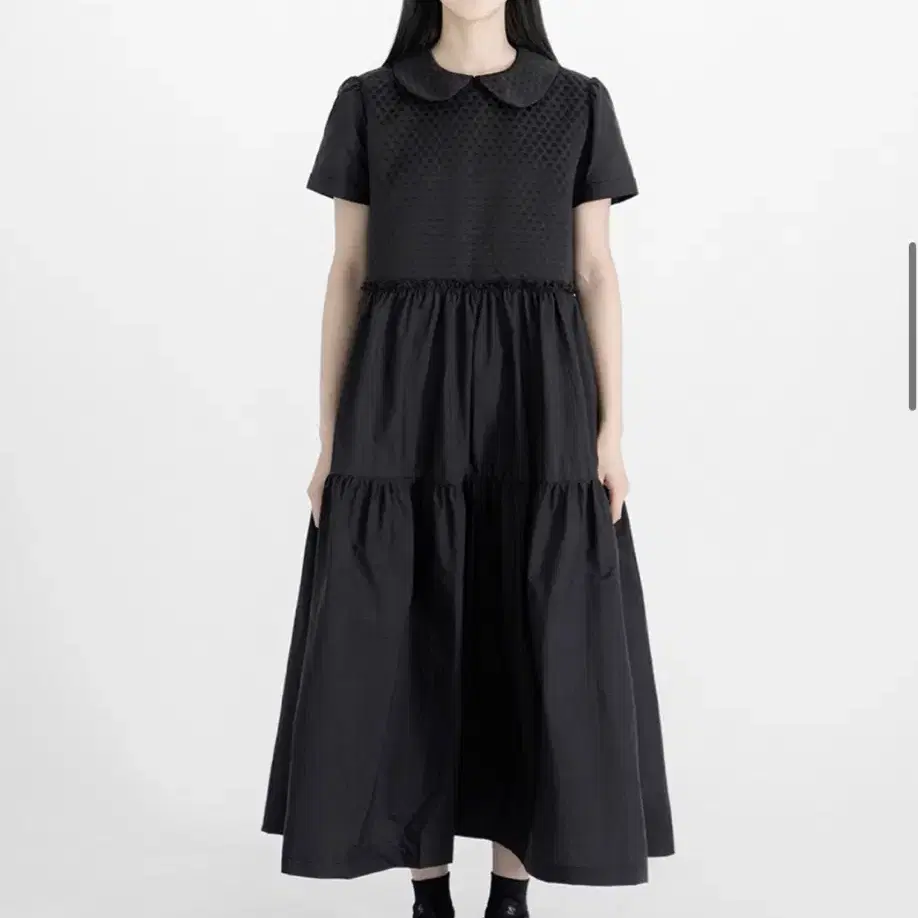 (하객룩추천)유노이아 roomy dot dress (BLACK)