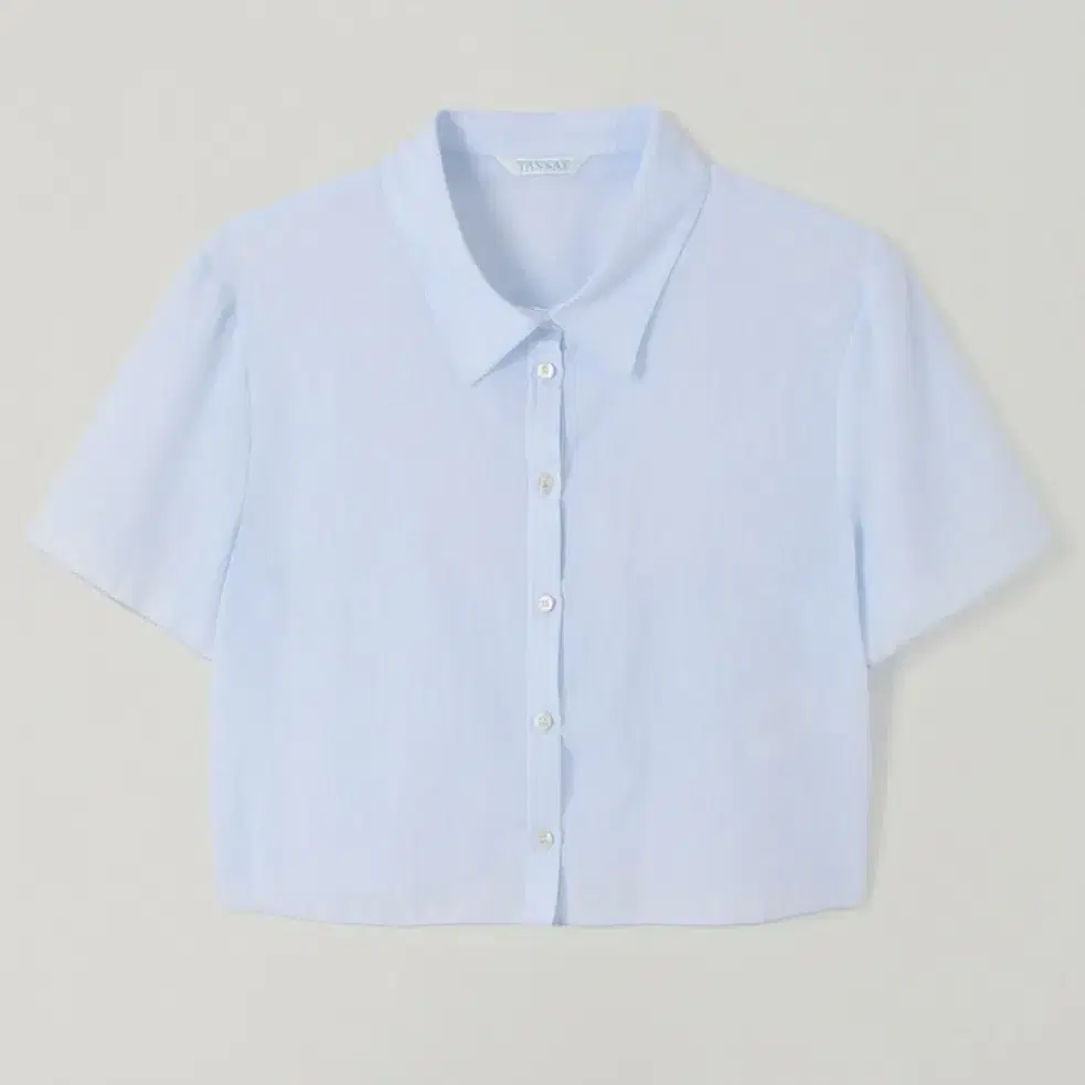 (1회 착용) 타낫 - Crop stripe shirt /sky blue