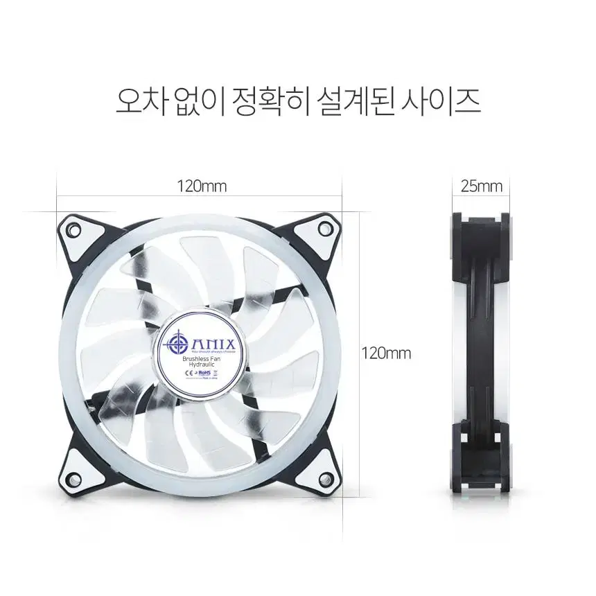 LED 더블링 120mm 화이트 시스템 팬 화이트