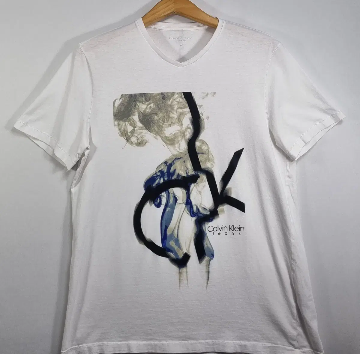 Calvin Klein White Vahn Short Sleeve Tee (Measured S)