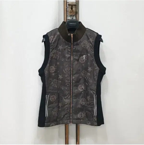 (kk65129) LPGA Women's Spring/Summer Printed Knit Patch Woven Vest 100