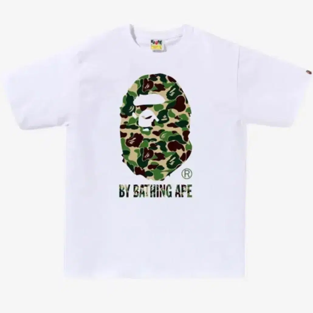 [L] BAPE 베이프 카모 반팔 티 티셔츠 화이트 그린 L