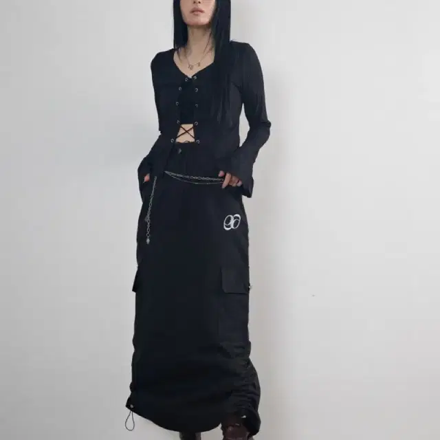 애즈온 ASON 어레이 로고 스커트 ARRAY LOGOSKIRT (단종)