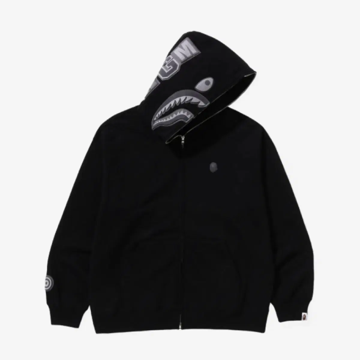 Vape One Point Shark Zip Up Hoodie Black New