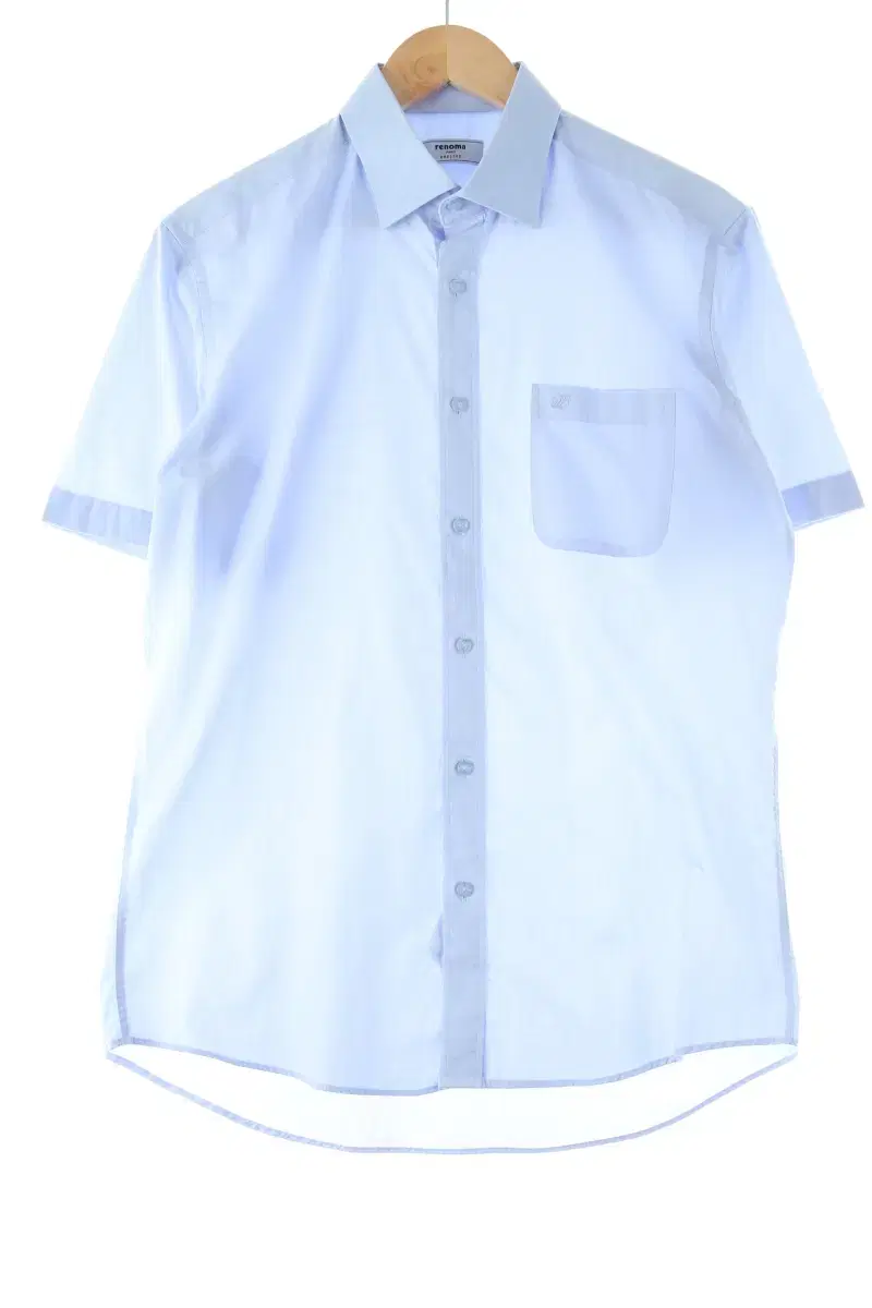 (L) Renoma Short Sleeve Shirt Southern Plain Solid Old School-EB09