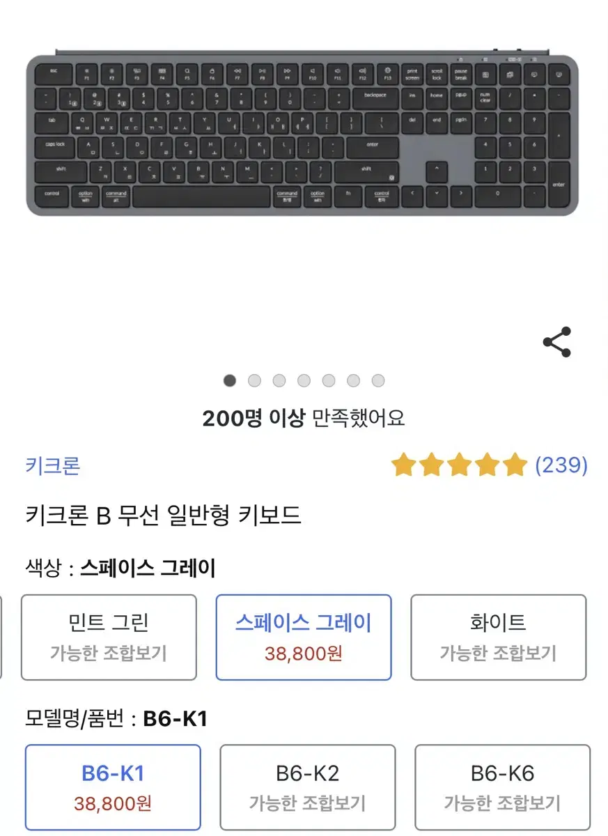 키크론 B6 스페이스블랙 새상품