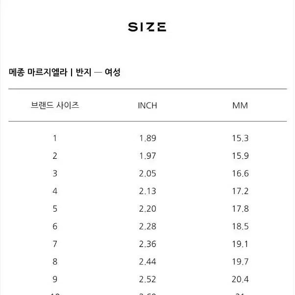 (정품/새상품)메종마리지엘라 은반지 팔라디움 무광