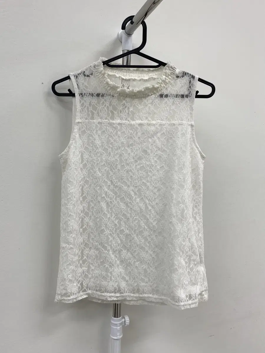 JapanVintage White Lace Vahn Pola Sleeveless Sleeveless Nasi