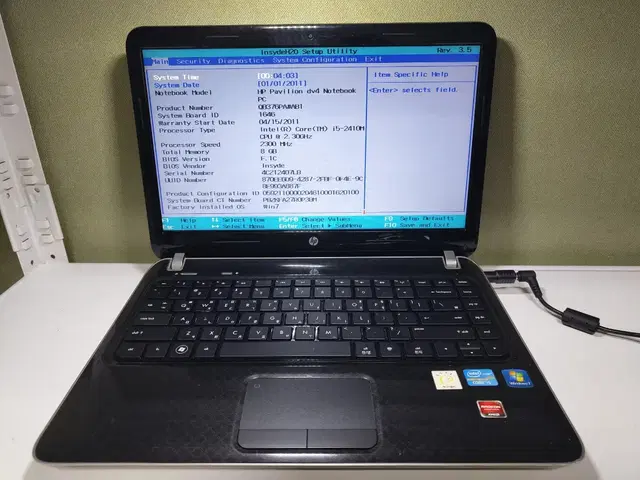 hp 파빌리온 노트북 부품용 dv4 3118TX