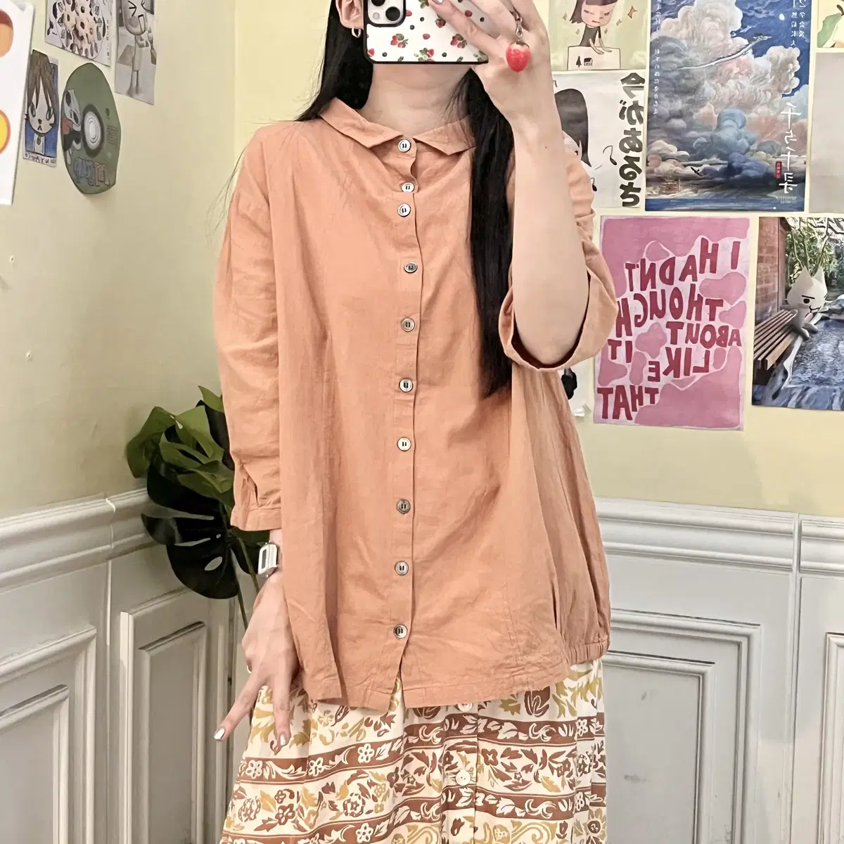 Two-way button blouse