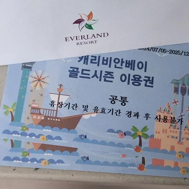 캐리비안베이 골드시즌 이용권 팝니다