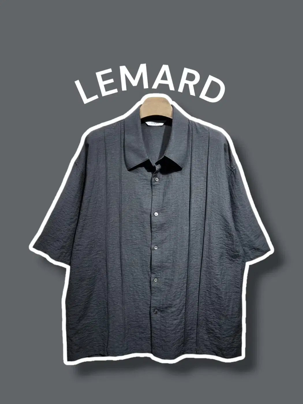 3/ LEMARD Linen and nylon short sleeve shirt /0823