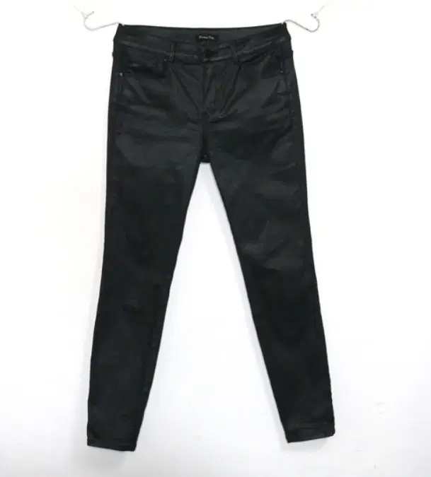 Massimo Dutti Genuine Coated Stretch Black Jin Trousers 30