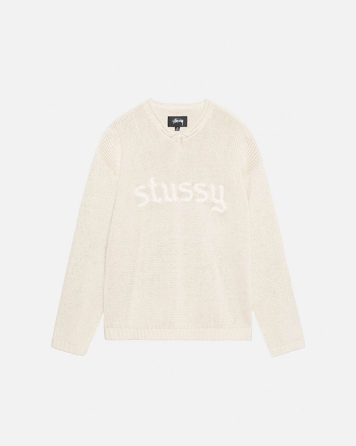 [Overseas] Stussy Embroidered V-Neck Logo Knit Sweater 24FW