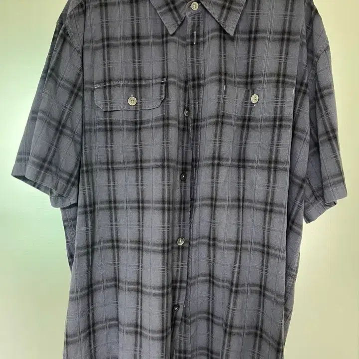 [4] 해칭룸 반팔 셔츠 Dyed Check Blue Charcoal