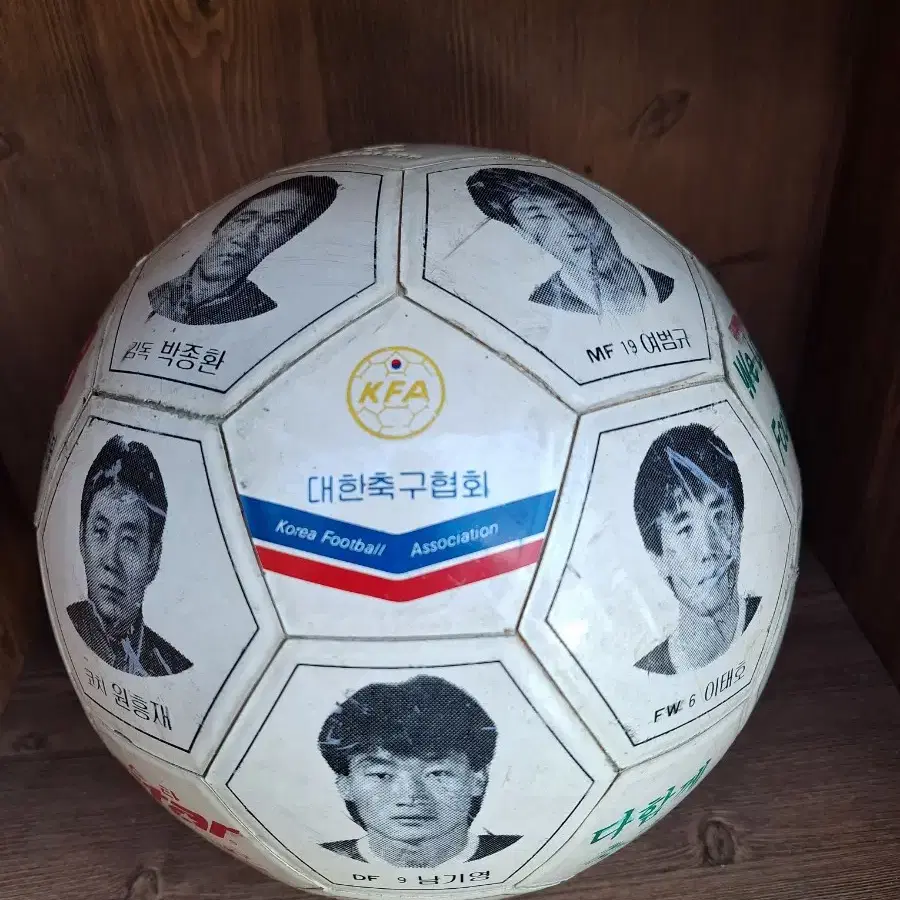 근대사 수집 88올림픽 축구 한국 대표팀 사진 기념품 축구공