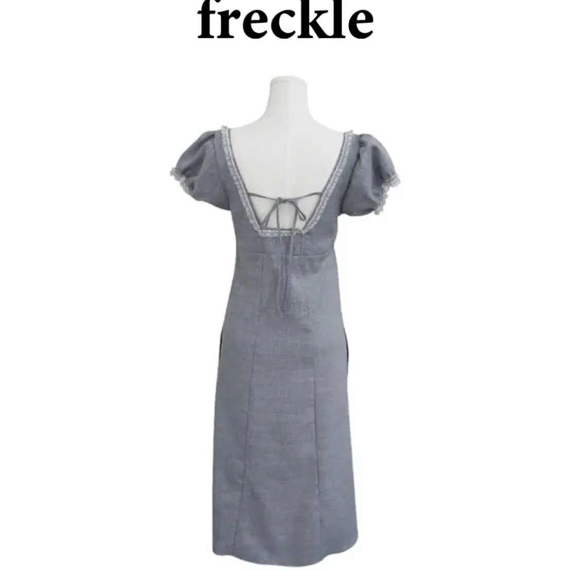 freckle sheer ruffle check long dress